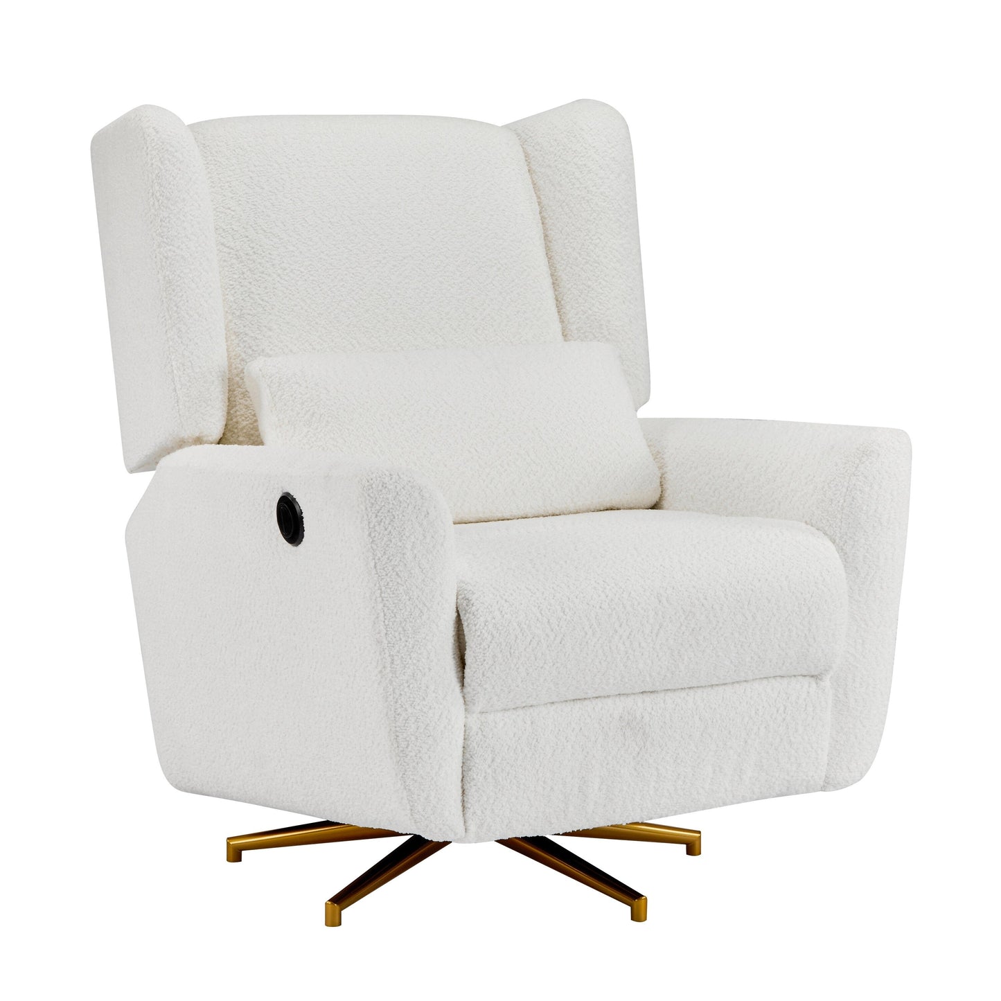Christopher Knight Home - Starling Power Swivel Recliner With Gold Metal Base