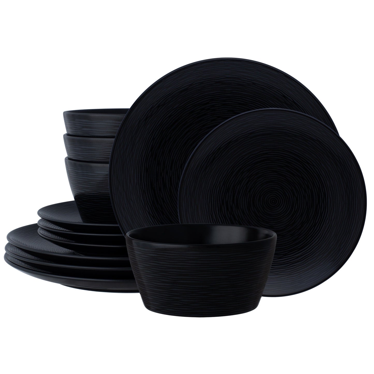 Noritake Colorscapes Swirl 12-teiliges Coupe-Geschirrset, Service für 4