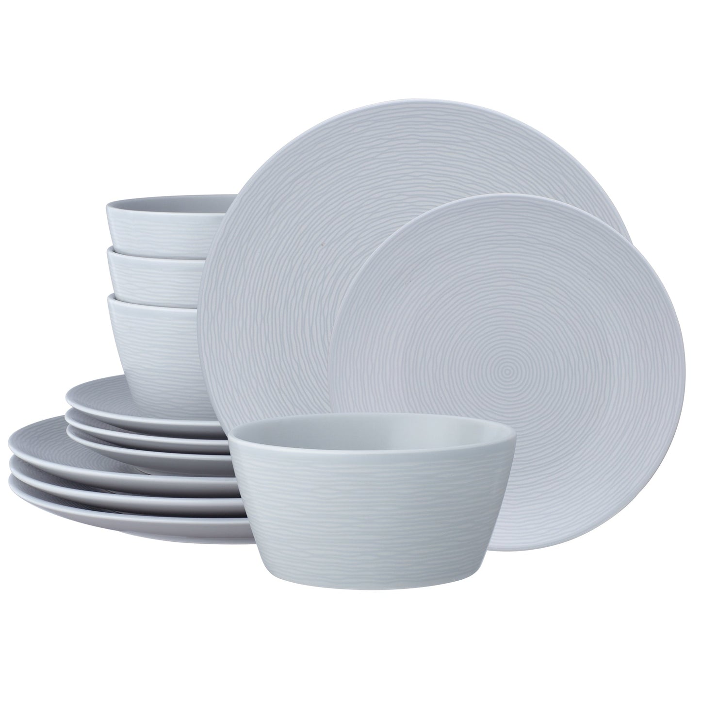 Noritake Colorscapes Swirl 12-teiliges Coupe-Geschirrset, Service für 4