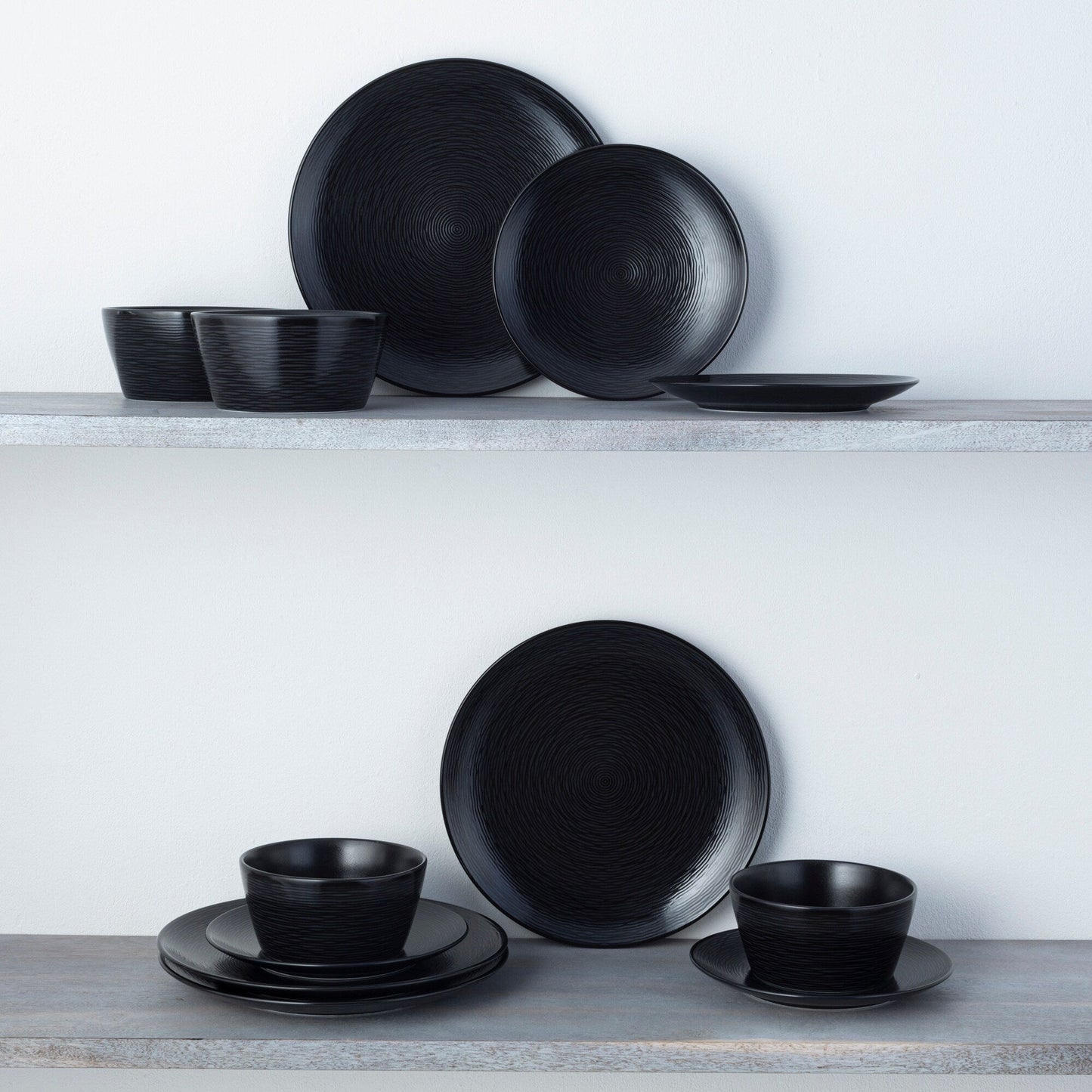 Noritake Colorscapes Swirl 12-teiliges Coupe-Geschirrset, Service für 4