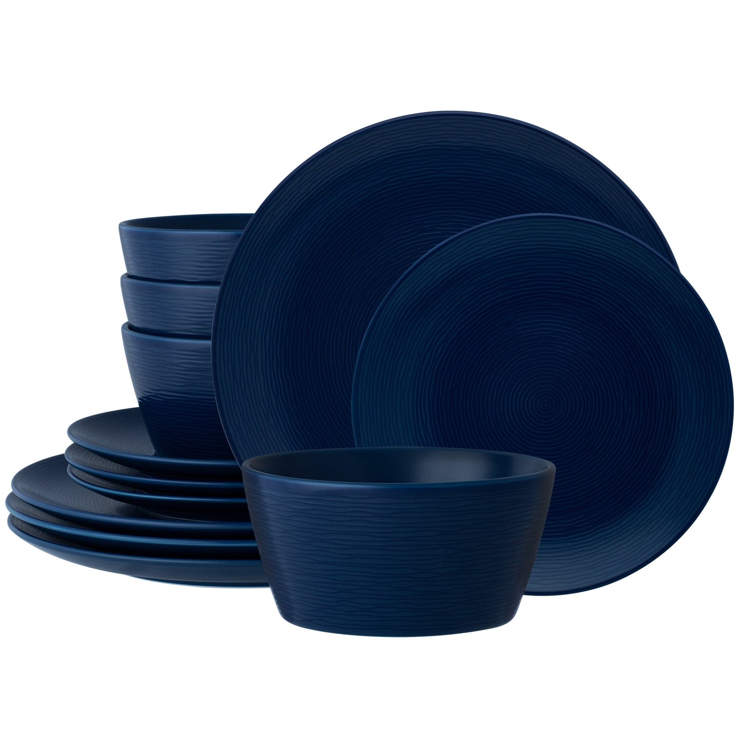 Noritake Colorscapes Swirl 12-teiliges Coupe-Geschirrset, Service für 4