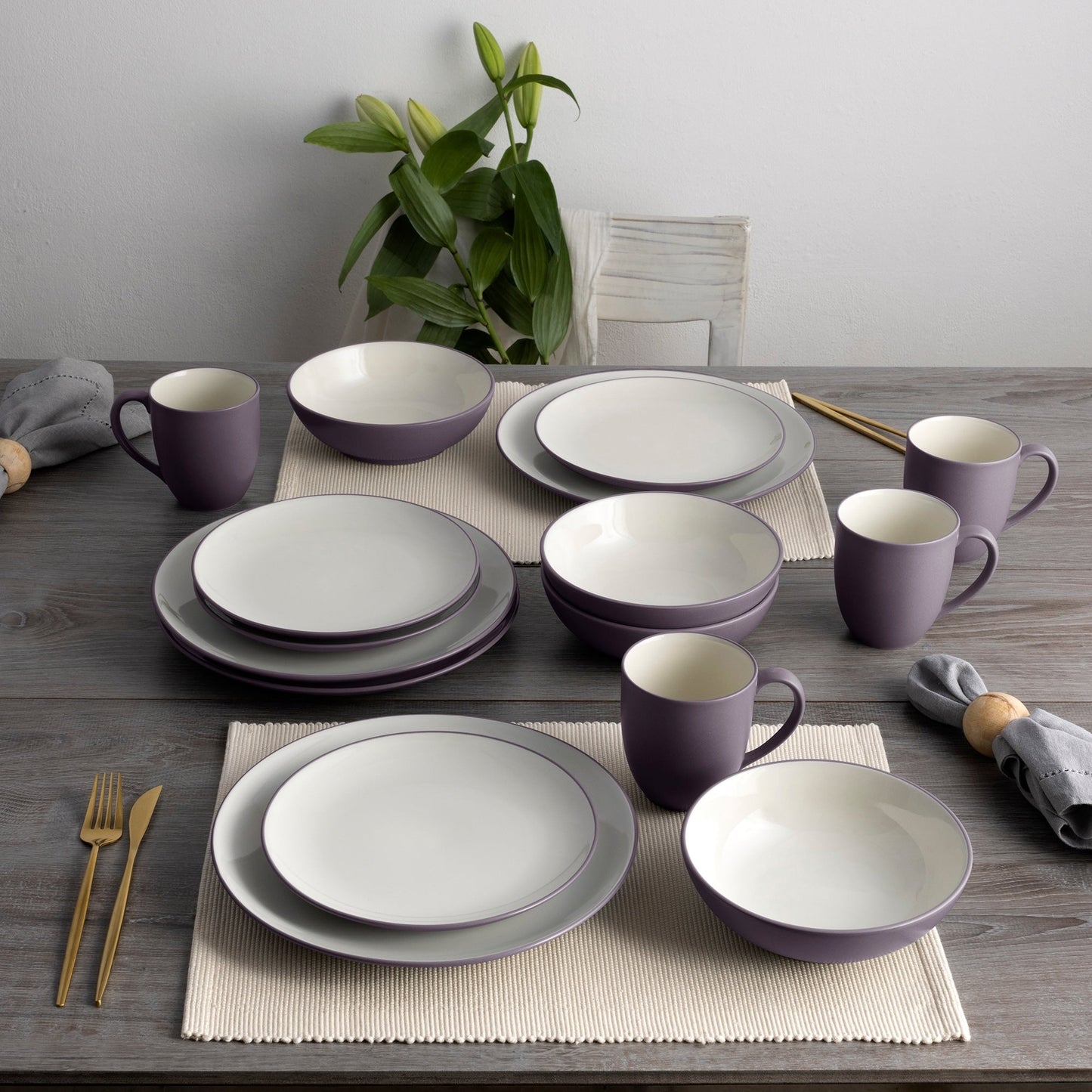 Noritake Colorwave 16-teiliges Coupe-Geschirrset, Service für 4