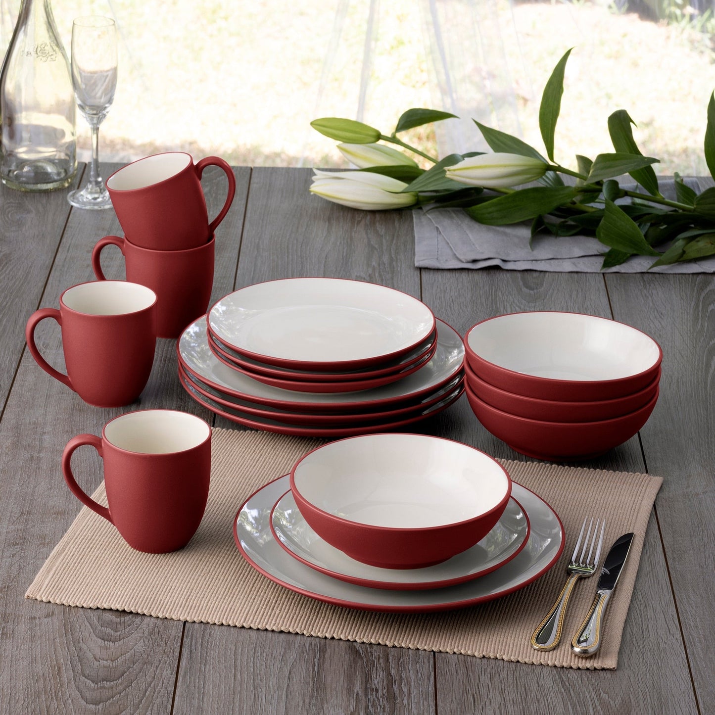Noritake Colorwave 16-teiliges Coupe-Geschirrset, Service für 4