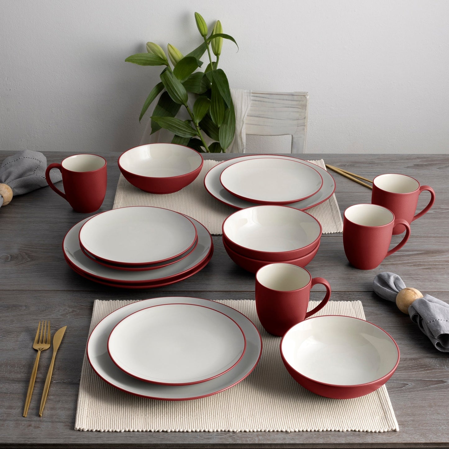 Noritake Colorwave 16-teiliges Coupe-Geschirrset, Service für 4