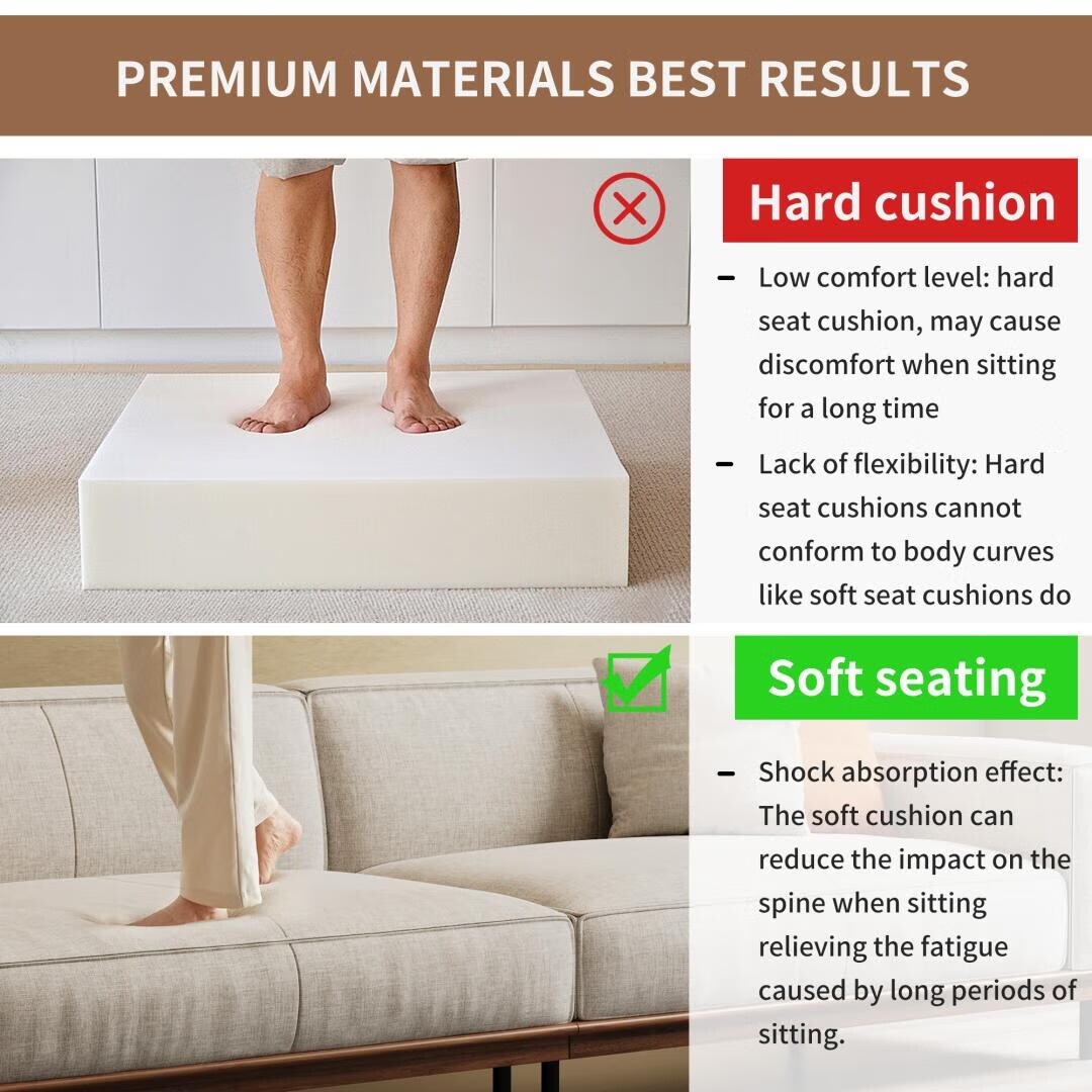 111.81 inch Versatile Solid Wood Compressible Sponge Sofa for Modern Living 4 seat
