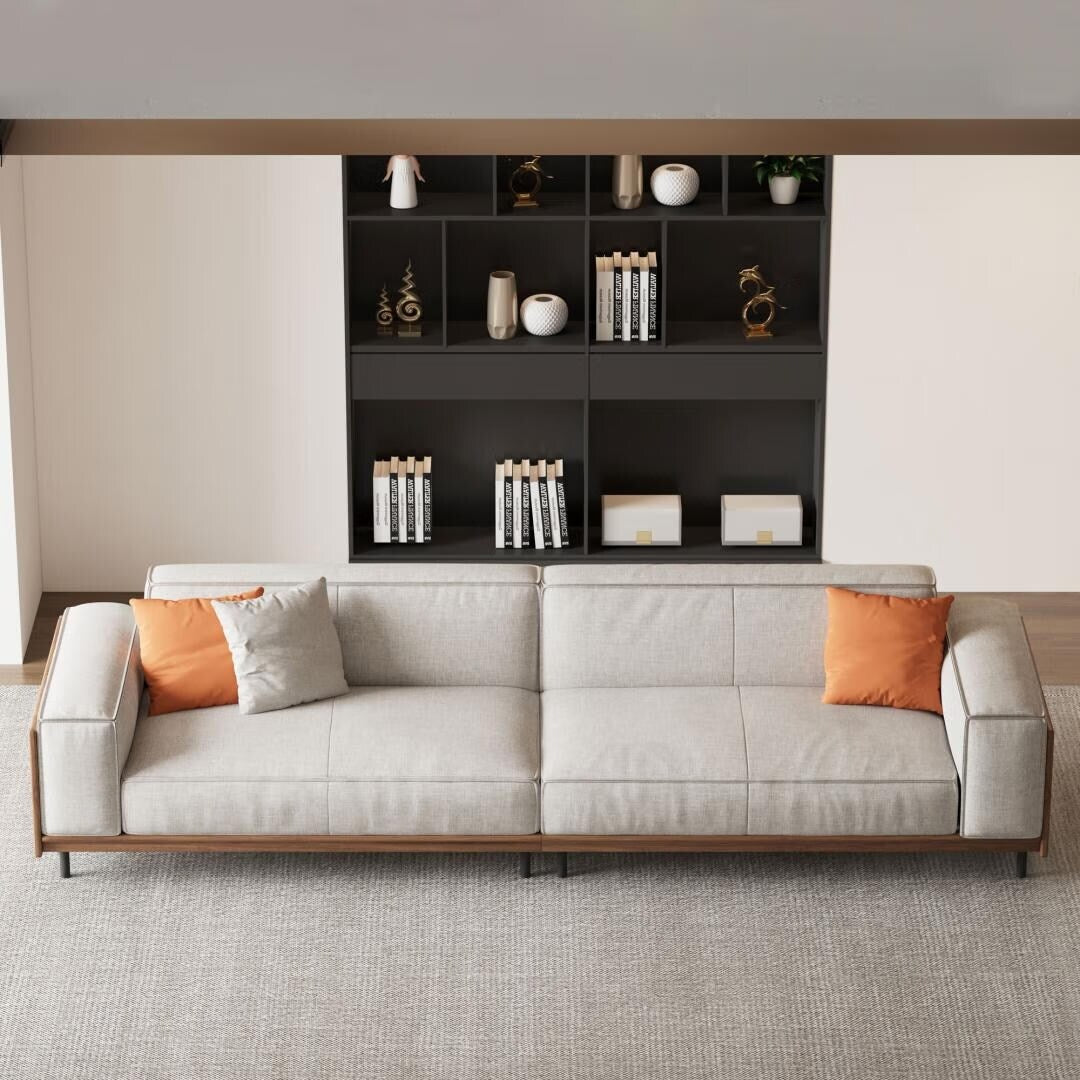 111.81 inch Versatile Solid Wood Compressible Sponge Sofa for Modern Living 4 seat
