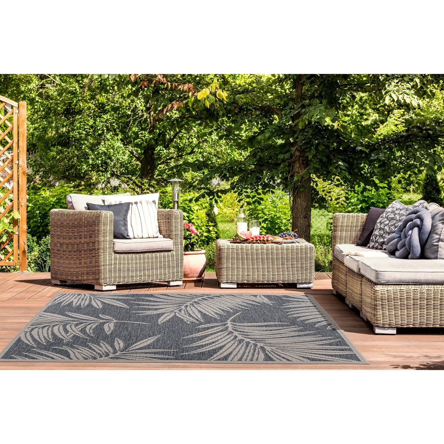 World Rug Gallery – Moderner Teppich für drinnen und draußen mit Blumenmuster