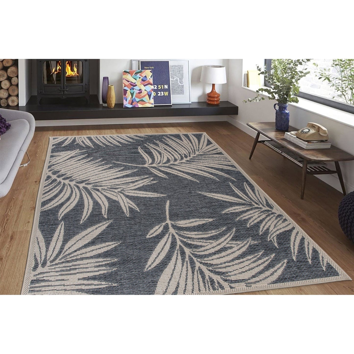 World Rug Gallery – Moderner Teppich für drinnen und draußen mit Blumenmuster