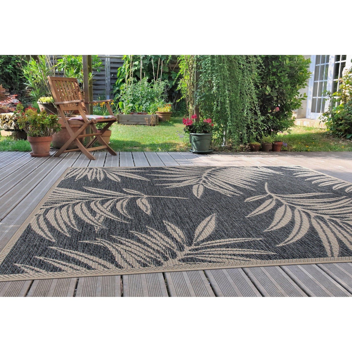 World Rug Gallery – Moderner Teppich für drinnen und draußen mit Blumenmuster