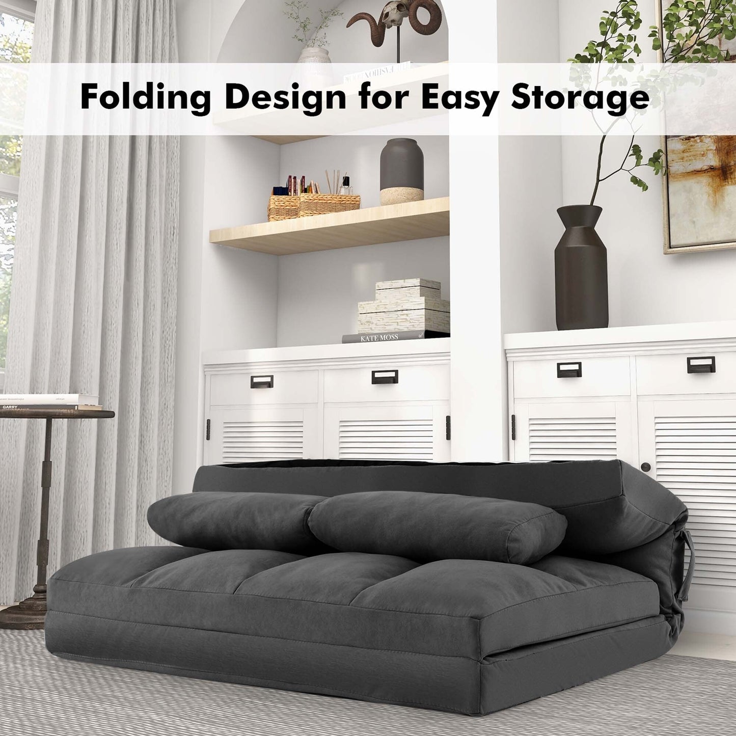 Costway Floor Sofa Bed with 2 Pillows 6 Positions Adjustable Backrest - See Details