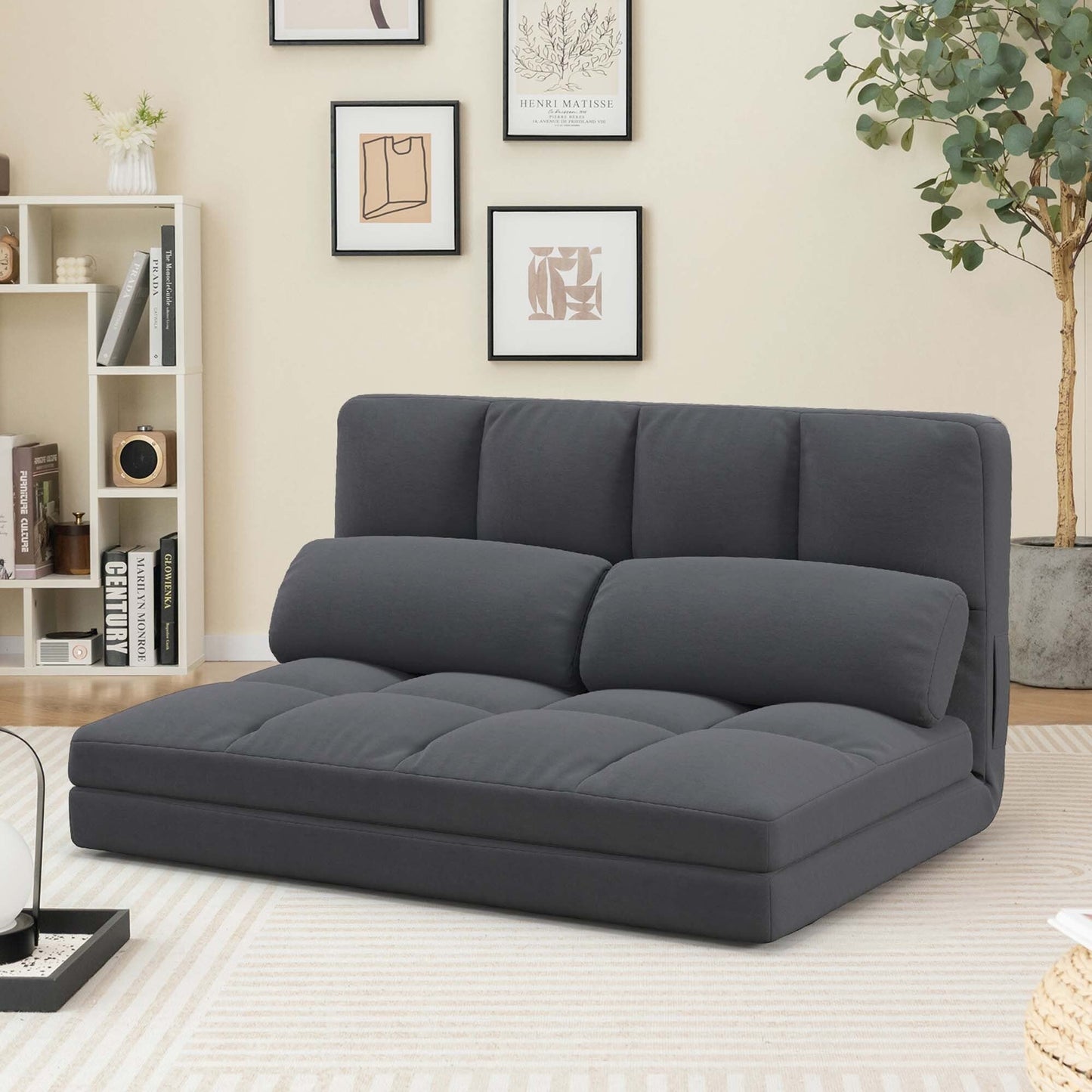 Costway Floor Sofa Bed with 2 Pillows 6 Positions Adjustable Backrest - See Details