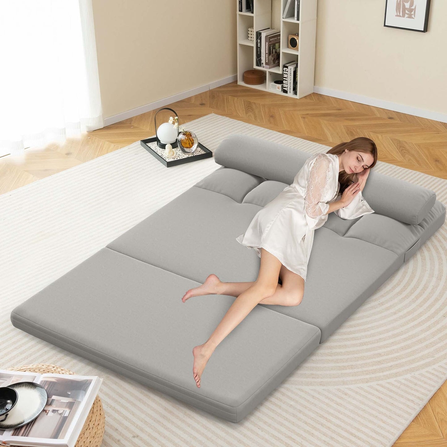 Costway Floor Sofa Bed with 2 Pillows 6 Positions Adjustable Backrest - See Details