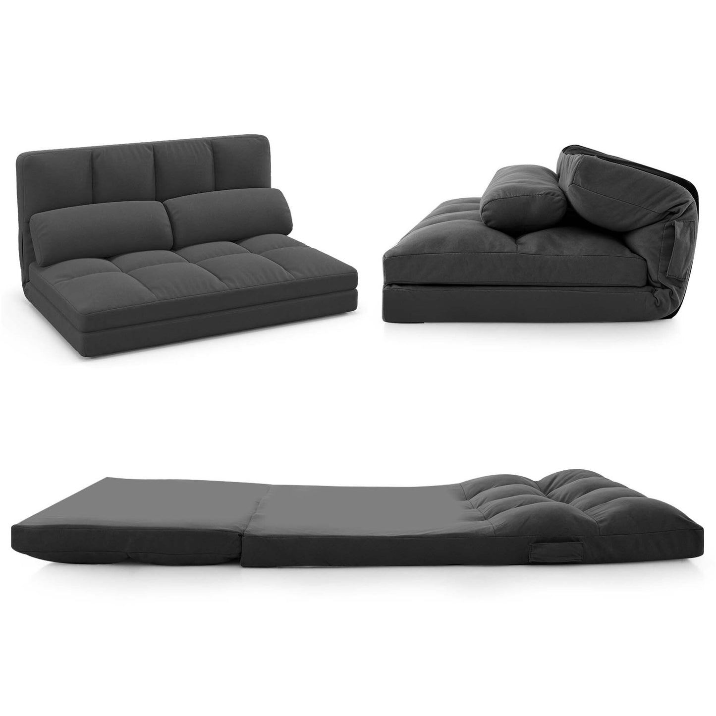 Costway Floor Sofa Bed with 2 Pillows 6 Positions Adjustable Backrest - See Details