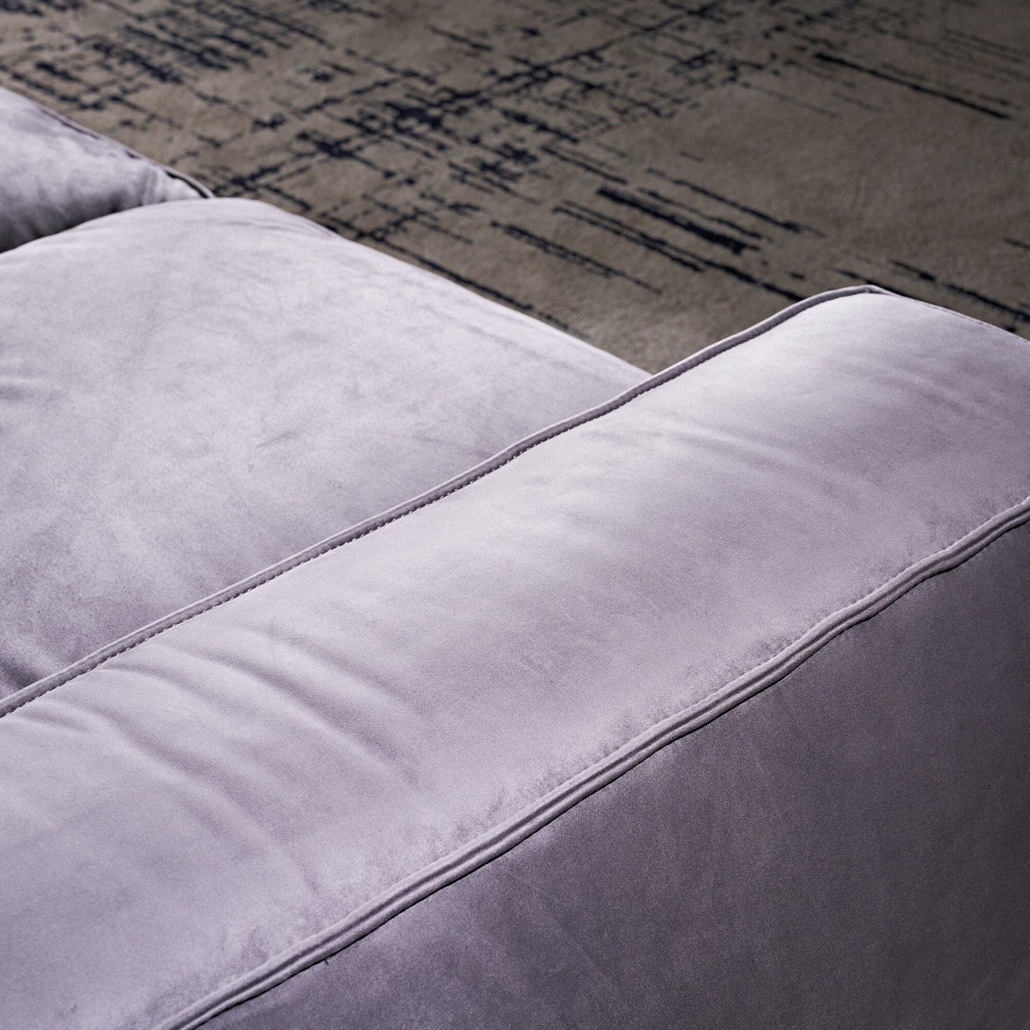 110'' Square Sofa Masha Velvet with Four-seater for Living Room Sofa-bed