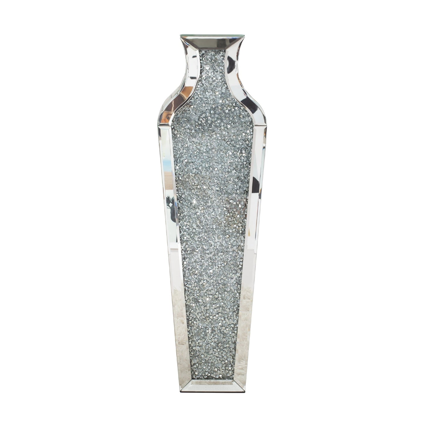 Hohe Bodenvase aus zerkleinerten Diamanten