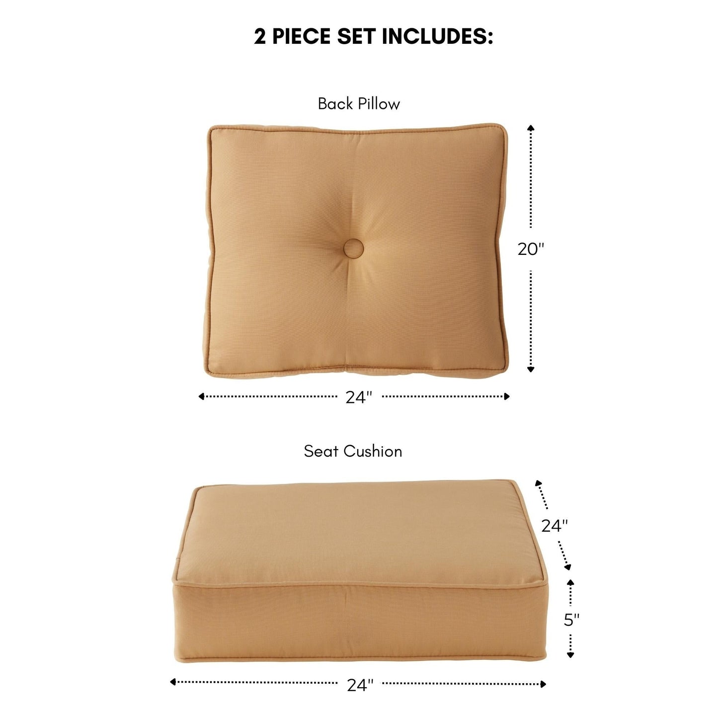 Sunbrella 2-teiliges Premium Deep Seat Outdoor-Kissenset