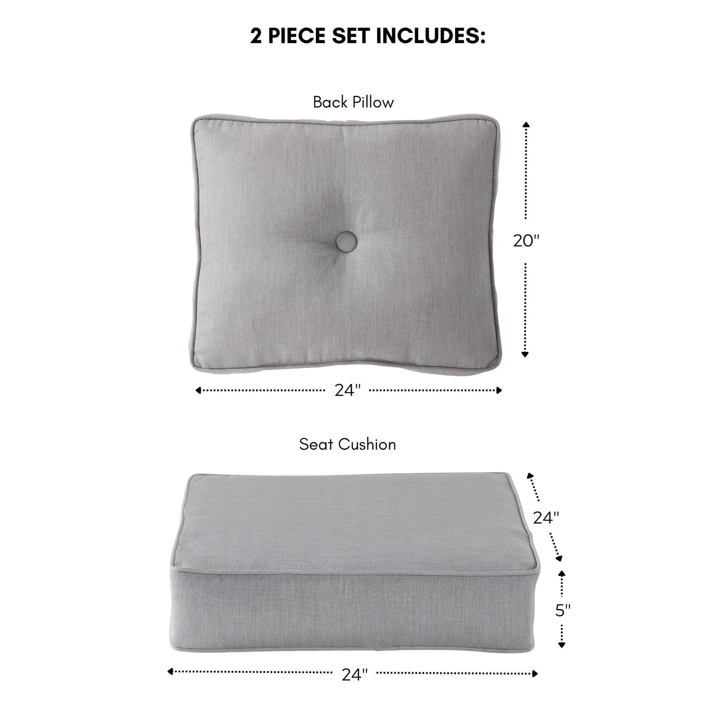 Sunbrella 2-teiliges Premium Deep Seat Outdoor-Kissenset