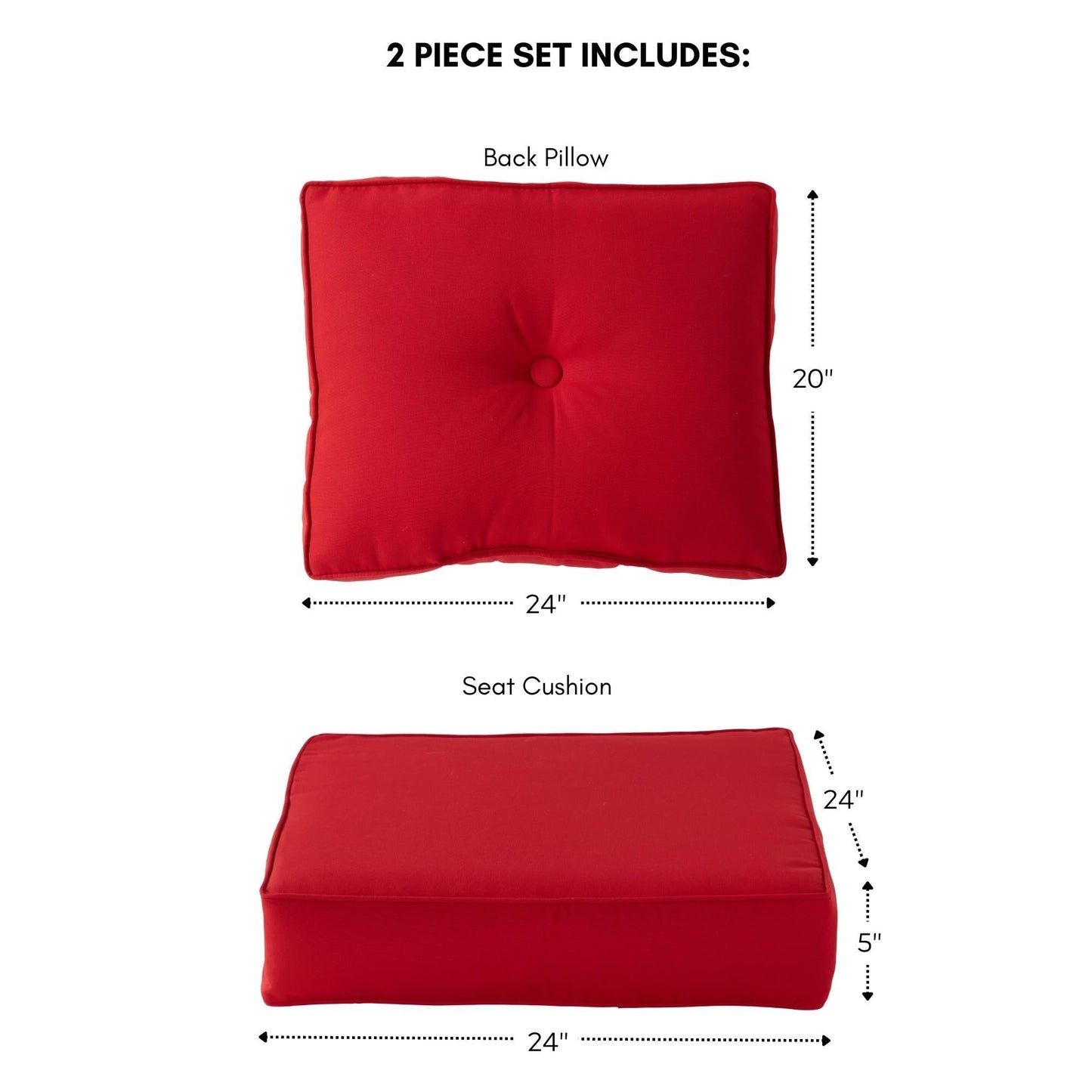 Sunbrella 2-teiliges Premium Deep Seat Outdoor-Kissenset