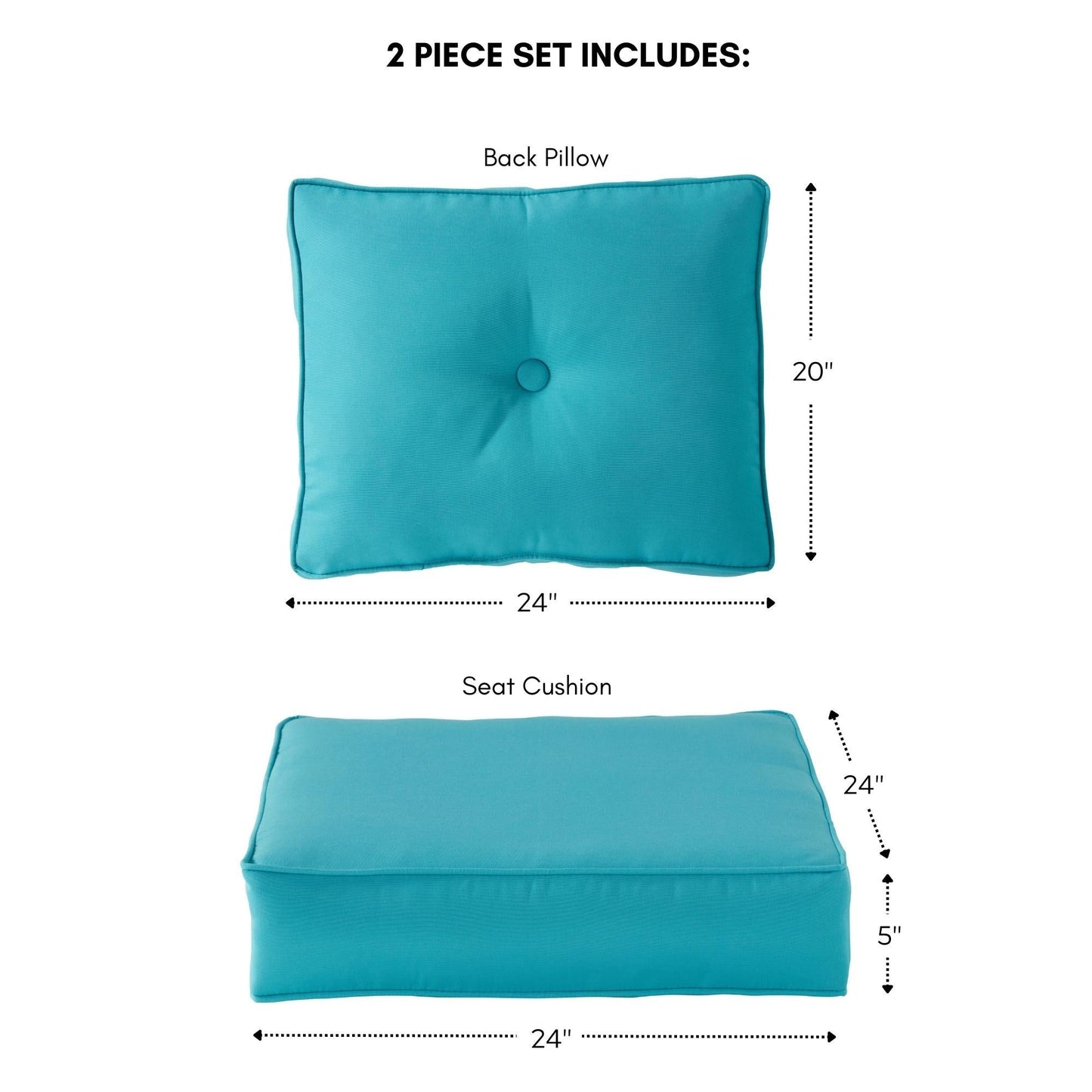 Sunbrella 2-teiliges Premium Deep Seat Outdoor-Kissenset