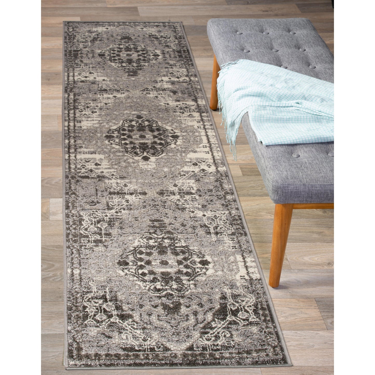 World Rug Gallery Traditioneller Teppich für drinnen und draußen im Used-Look