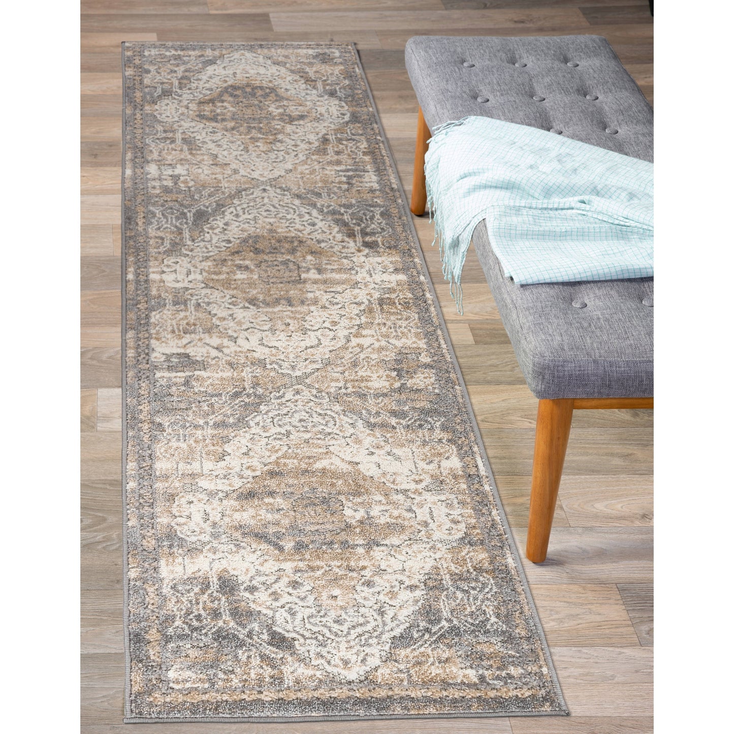 World Rug Gallery Traditioneller Teppich für drinnen und draußen im Used-Look