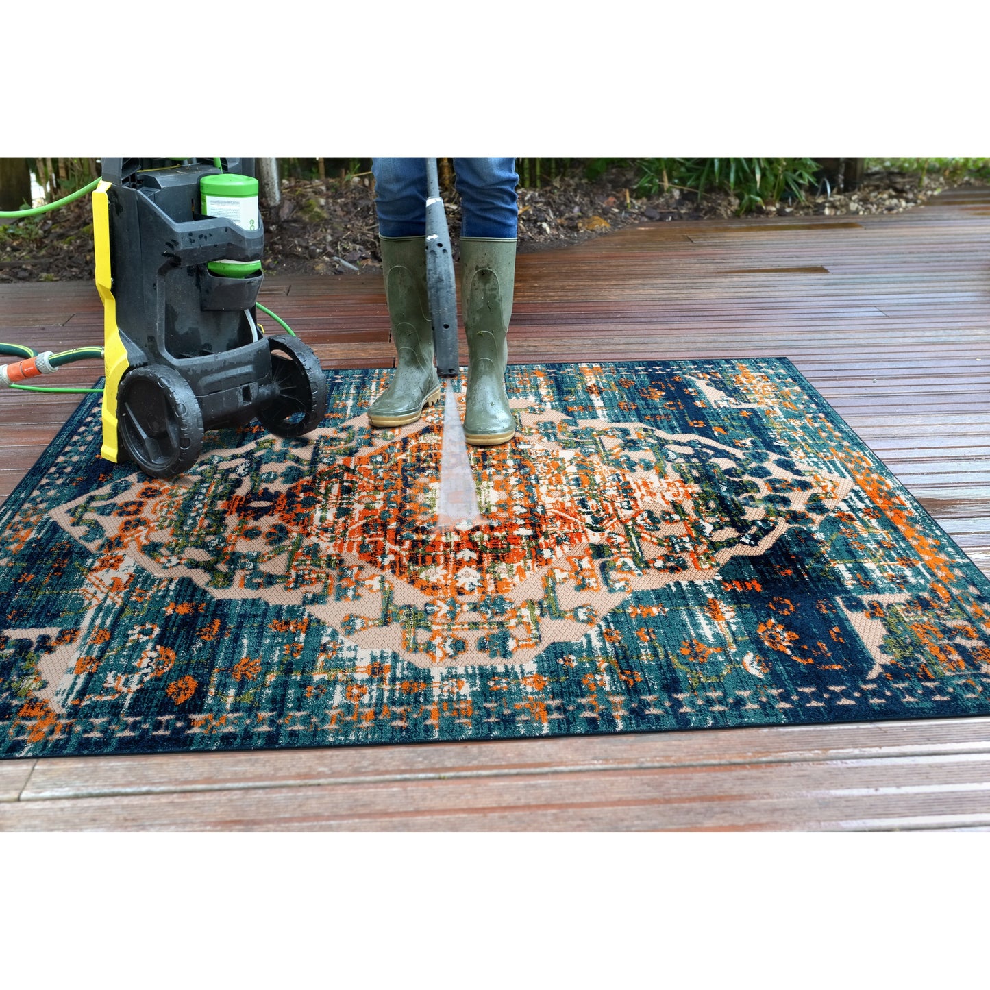 World Rug Gallery Traditioneller Teppich für drinnen und draußen im Used-Look