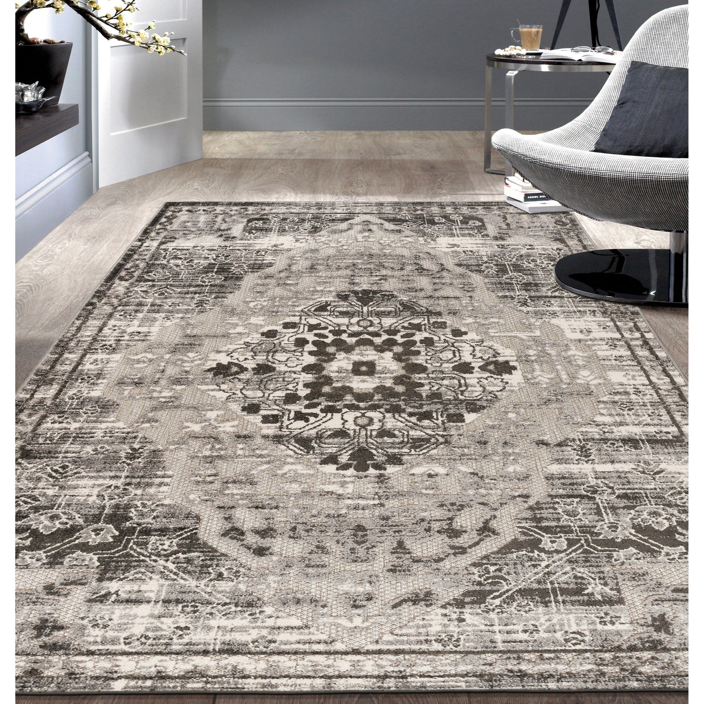 World Rug Gallery Traditioneller Teppich für drinnen und draußen im Used-Look