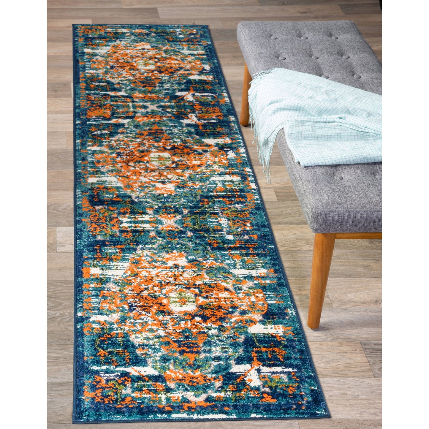 World Rug Gallery Traditioneller Teppich für drinnen und draußen im Used-Look