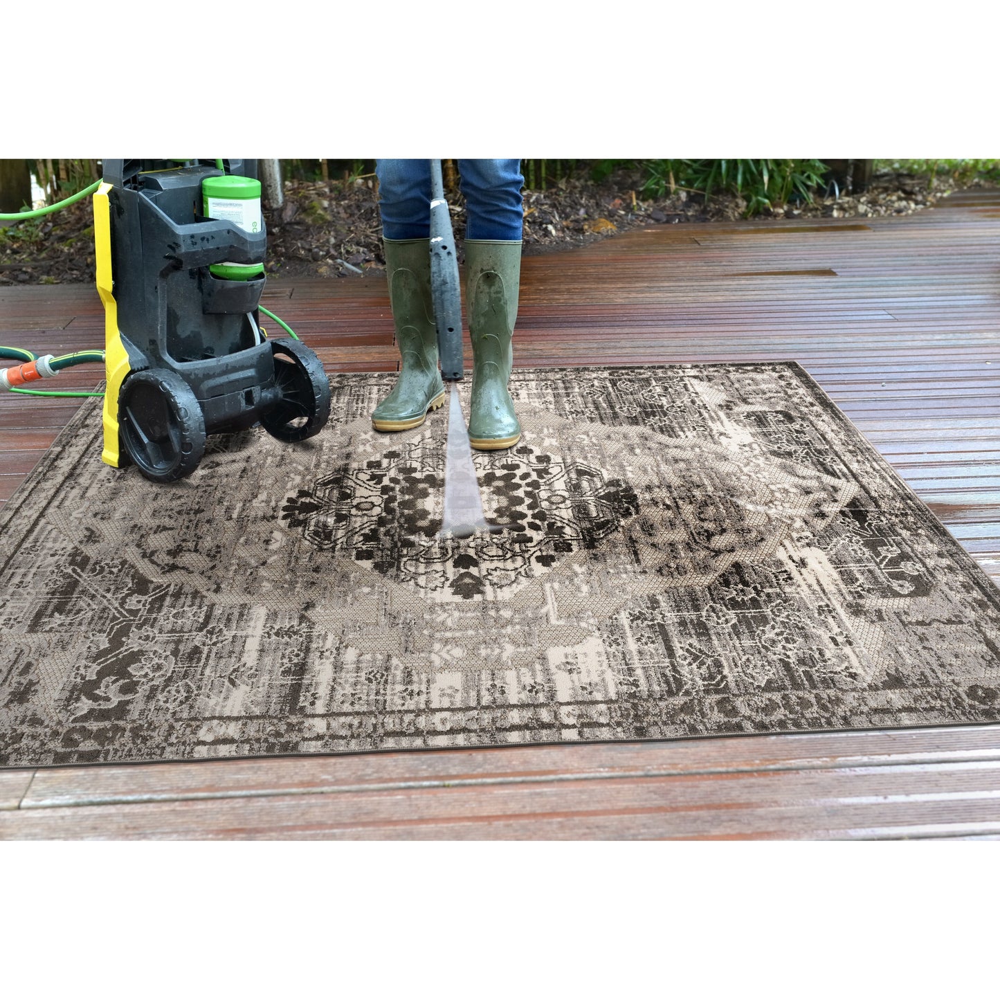 World Rug Gallery Traditioneller Teppich für drinnen und draußen im Used-Look