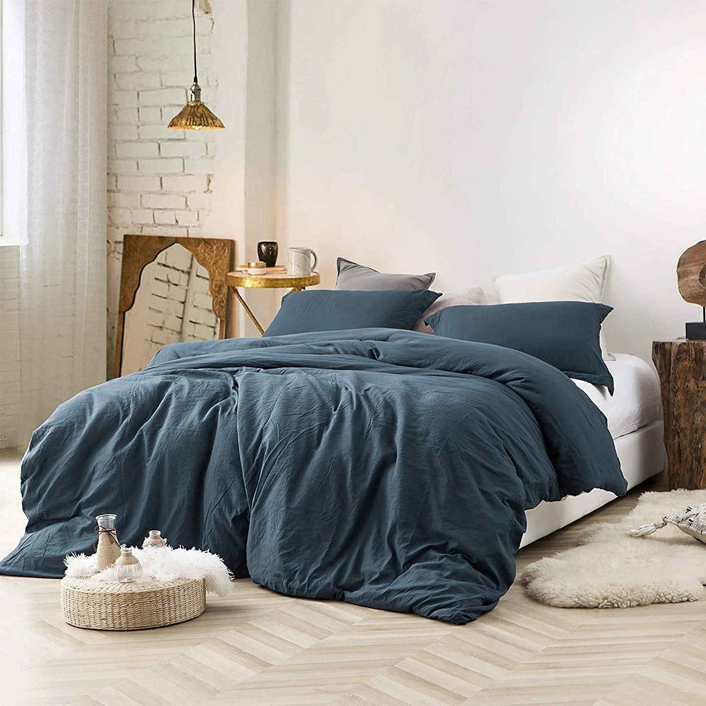 Natural Loft King Solid Bettbezug-Set