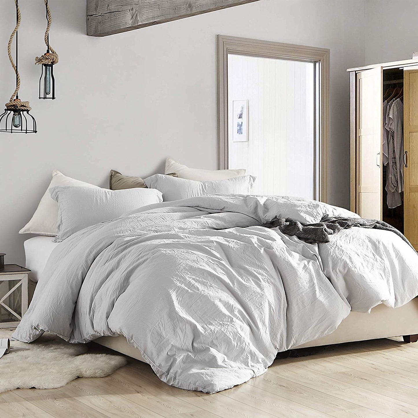 Natural Loft King Solid Bettbezug-Set