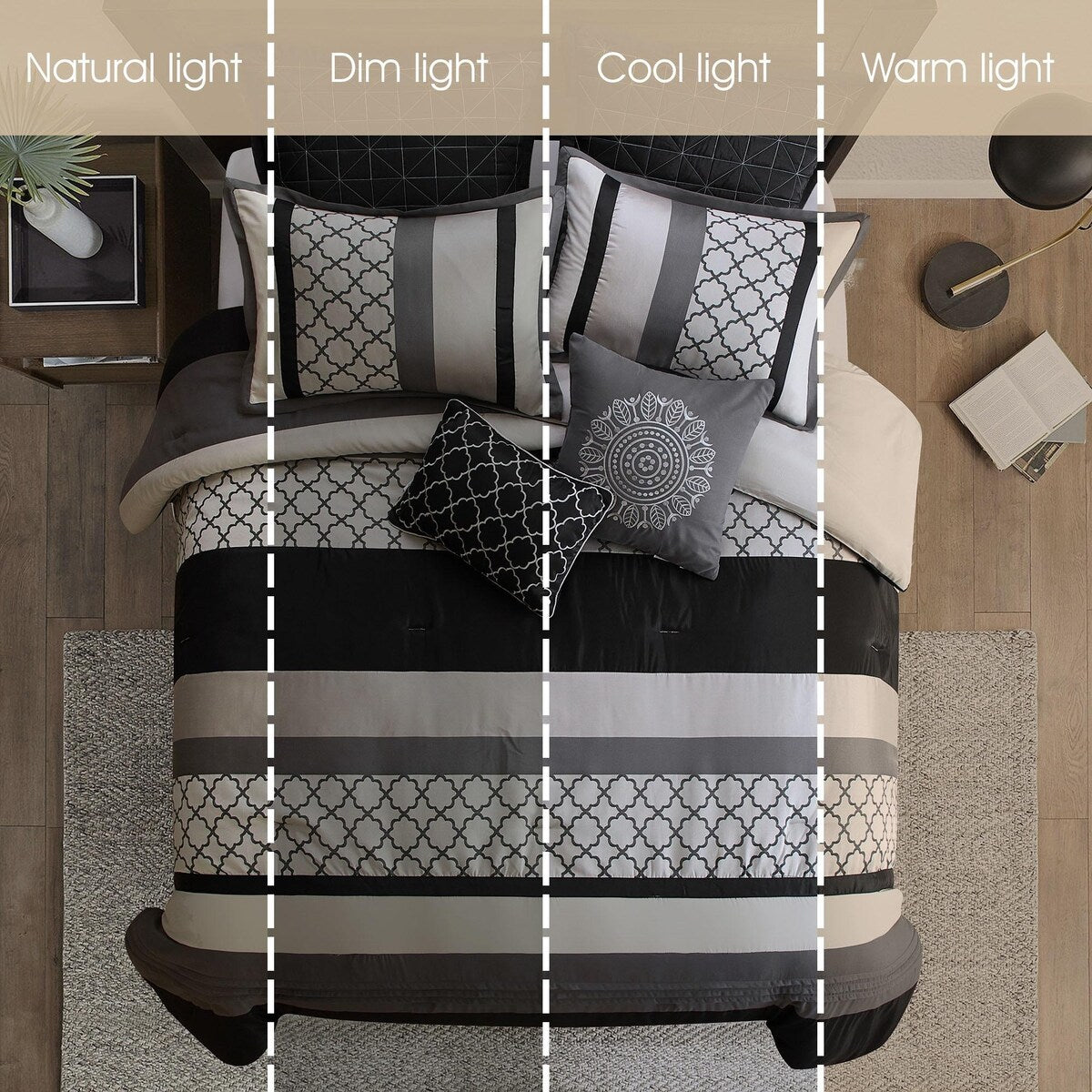 Nanshing Avalon Trellis 8-teiliges Bettdeckenset mit marokkanischem Druck