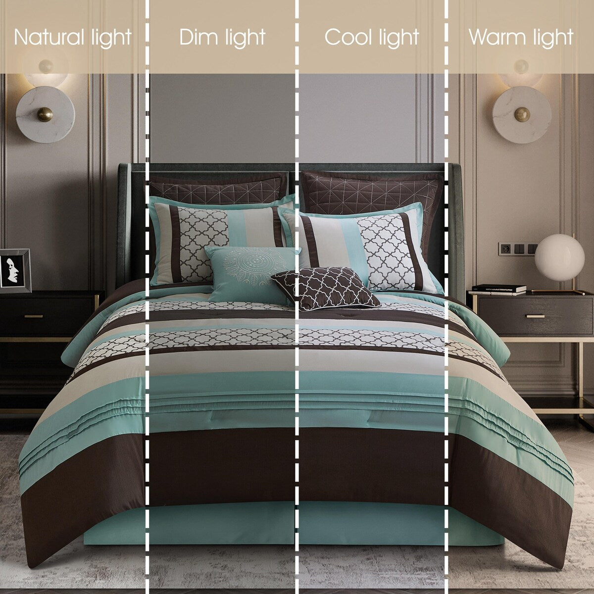 Nanshing Avalon Trellis 8-teiliges Bettdeckenset mit marokkanischem Druck