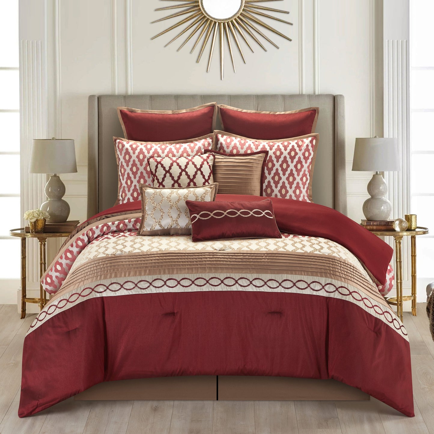 Nanshing Calvin Luxury10-teiliges geometrisches Bettdeckenset