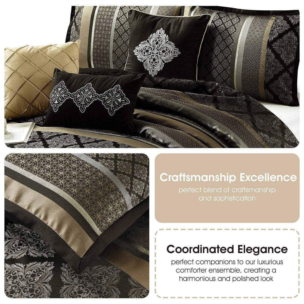 Nanshing Jensen 7-teiliges Jacquard-Bettdeckenset mit geometrischem Muster