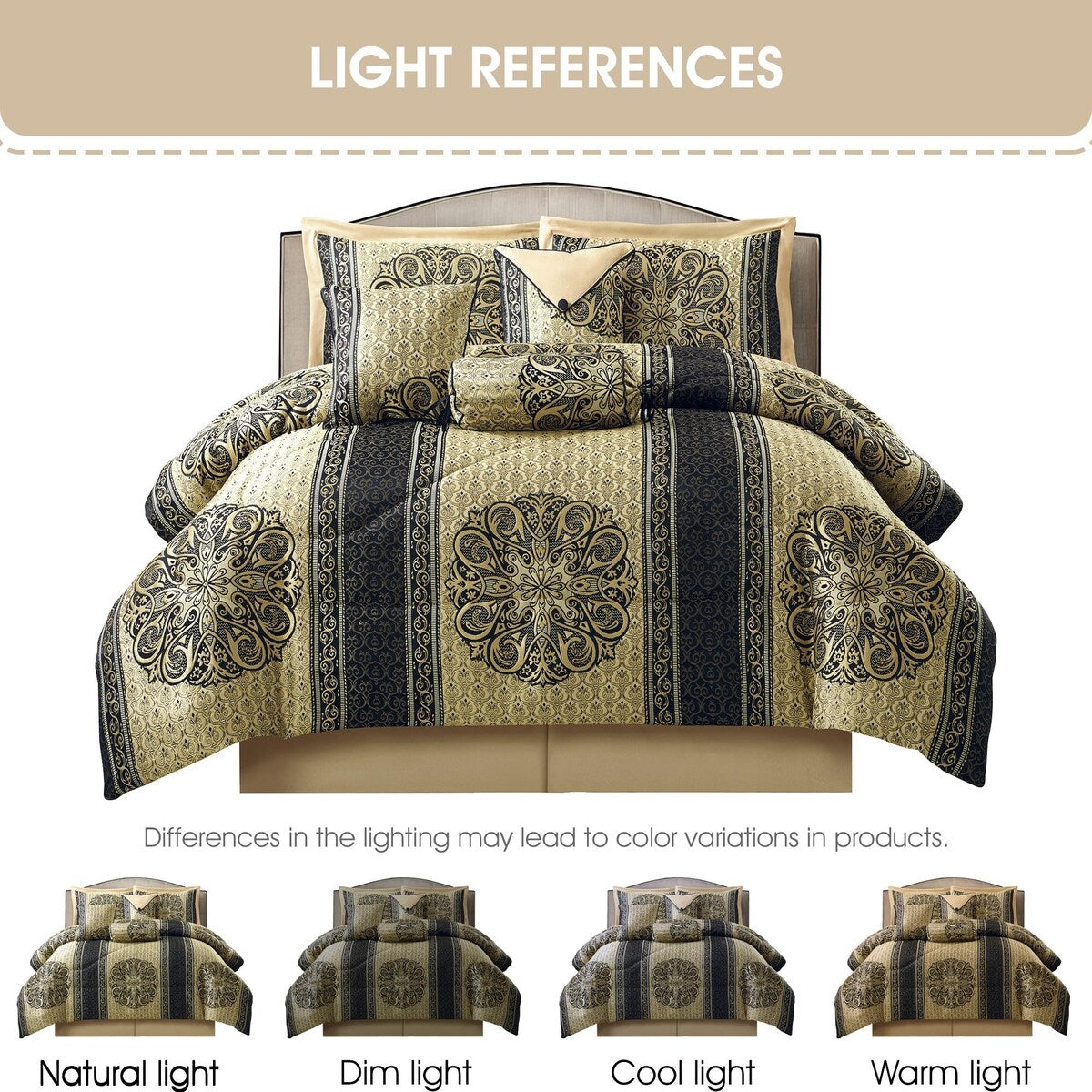 Nanshing Prince 7-teiliges elegantes Medaillon-Bettdeckenset