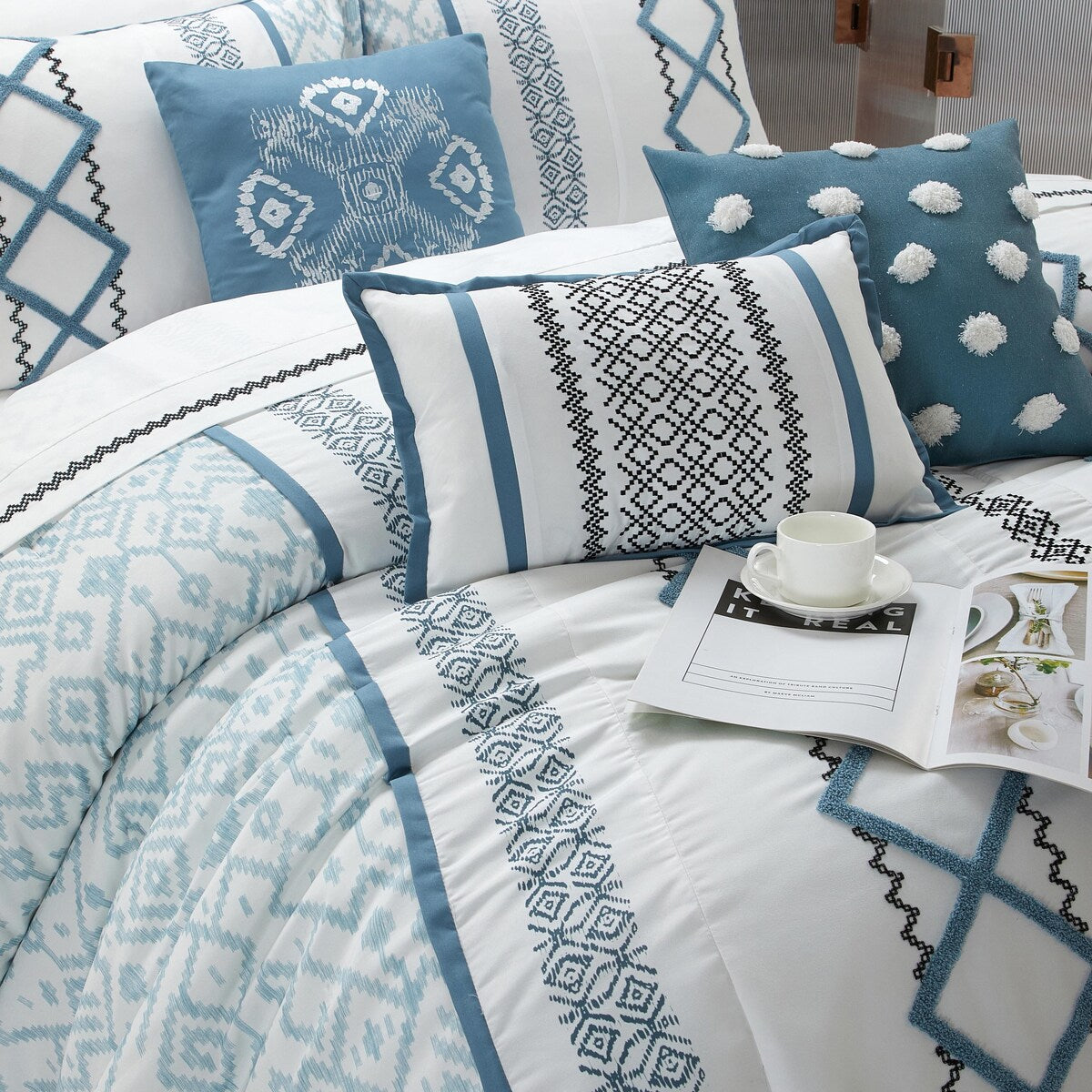 Nanshing Trina 15-teiliges Bettdeckenset mit Boho-Stickerei