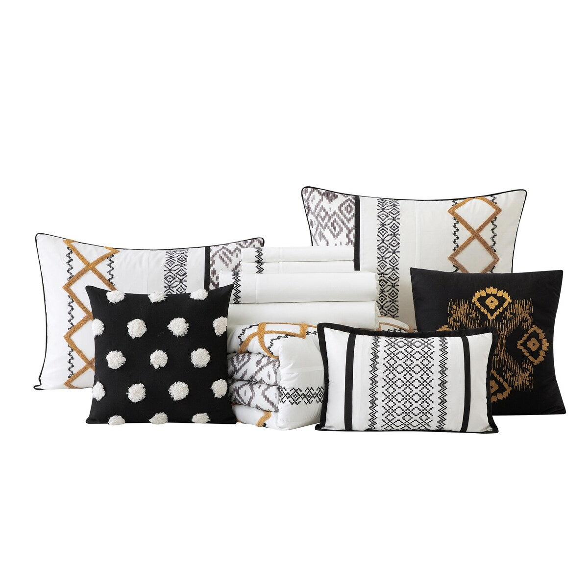 Nanshing Trina 15-teiliges Bettdeckenset mit Boho-Stickerei