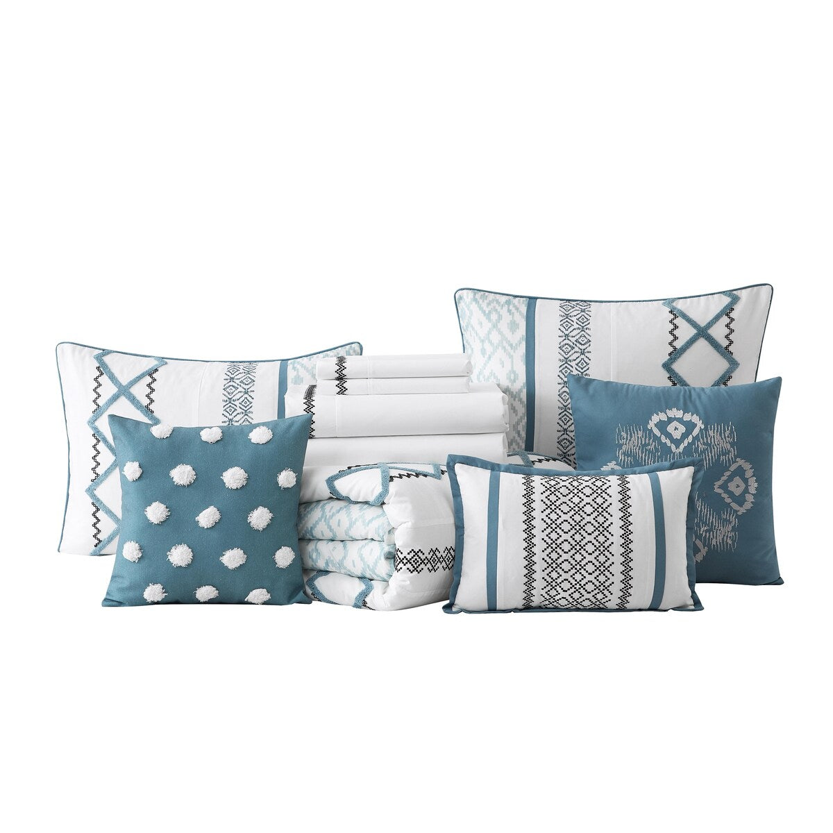 Nanshing Trina 15-teiliges Bettdeckenset mit Boho-Stickerei