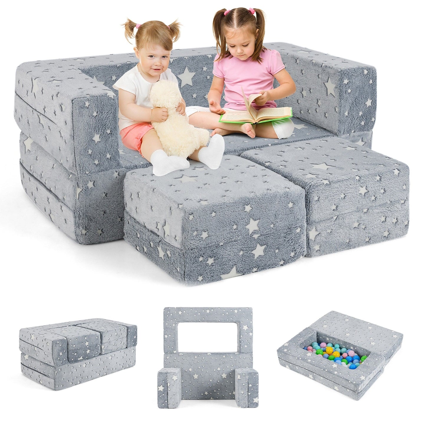 Gymax 3-in-1 Baby Fold out Sofa w/ Removable & Machine Washable