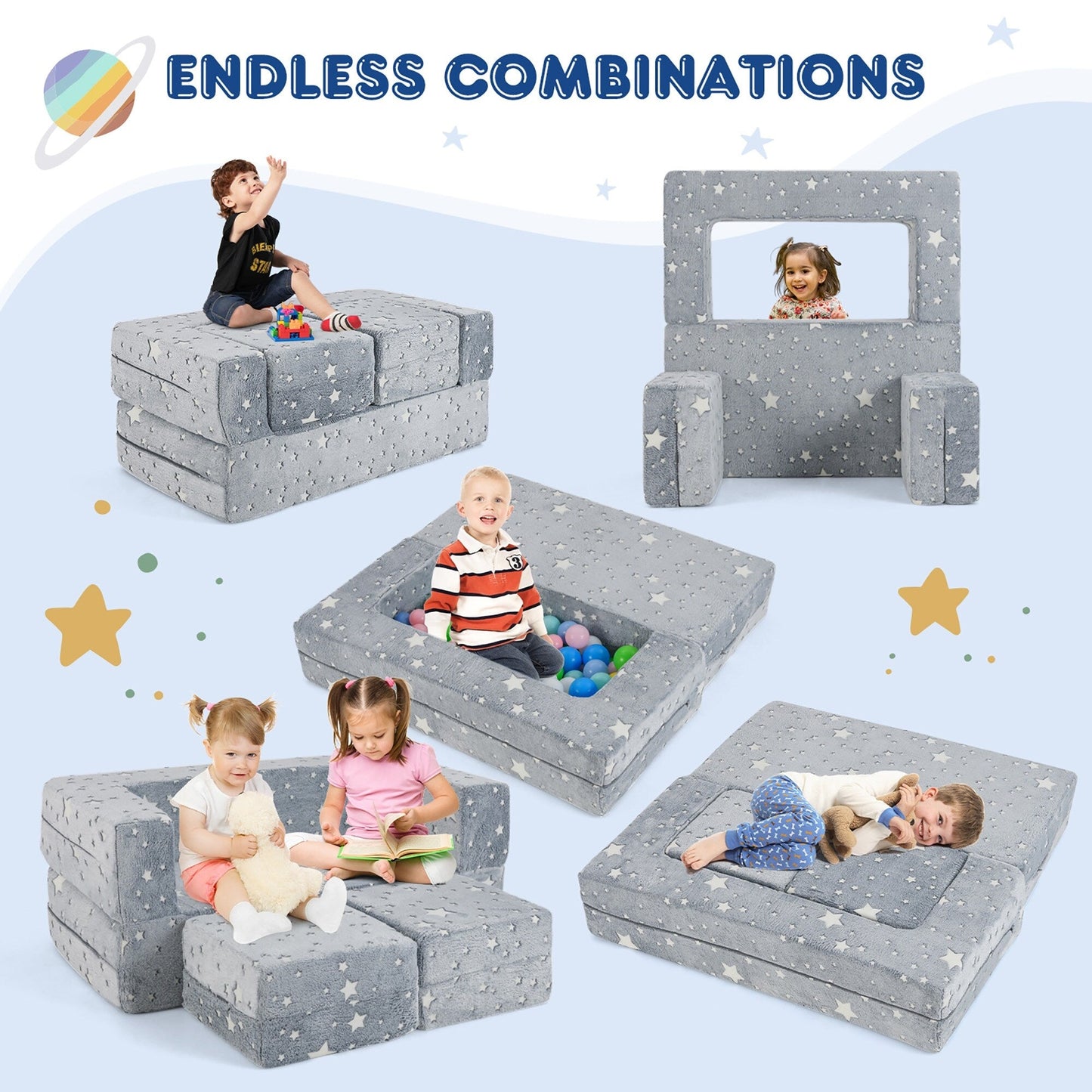 Gymax 3-in-1 Baby Fold out Sofa w/ Removable & Machine Washable