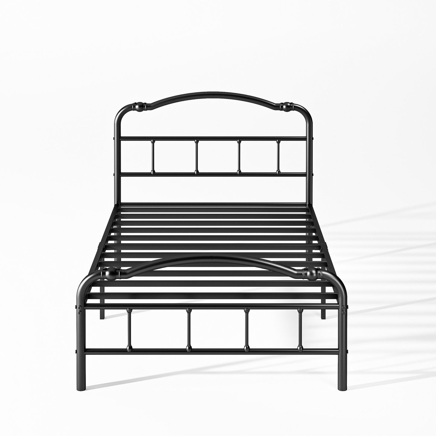 14 Zoll hoher, robuster Metallbettrahmen im Vintage-Stil, trägt bis zu 2500 Pfund, einfache Montage und kein Quietschen