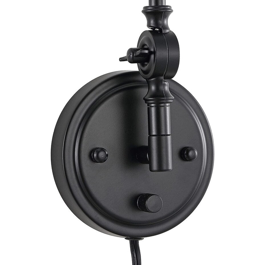 WINGBO Industrielle Wandleuchte mit Schwenkarm und Metallschirm, 2er-Pack...