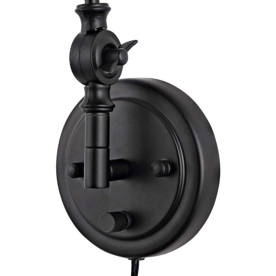 WINGBO Industrielle Wandleuchte mit Schwenkarm und Metallschirm, 2er-Pack...