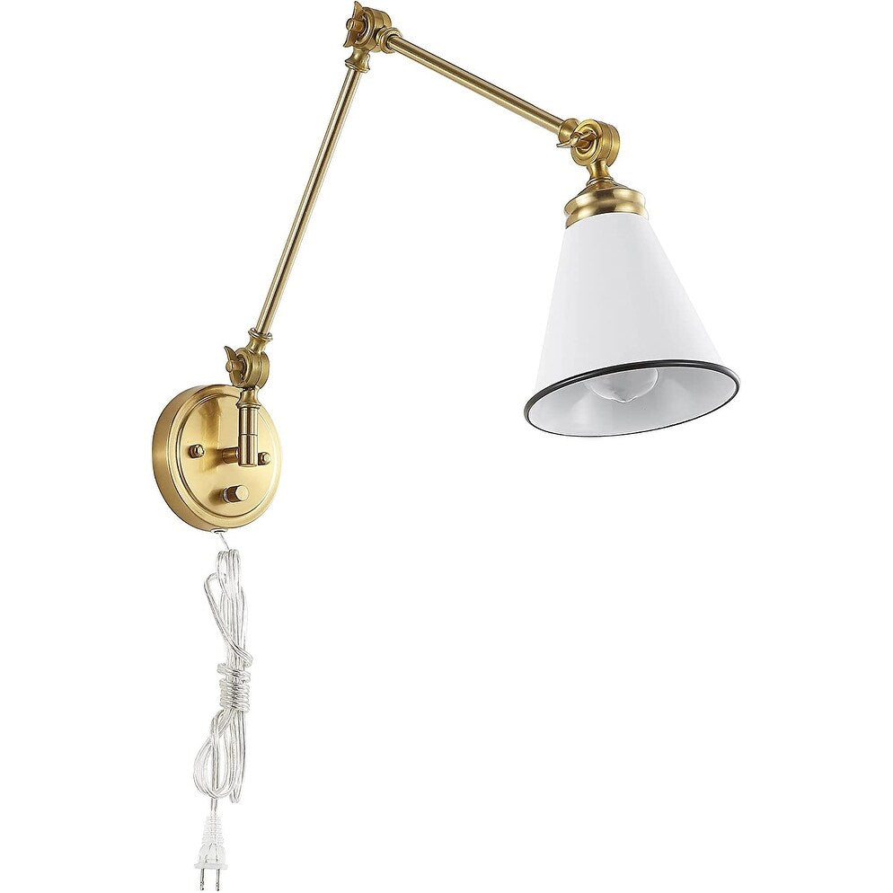 WINGBO Industrielle Wandleuchte mit Schwenkarm und Metallschirm, 2er-Pack...
