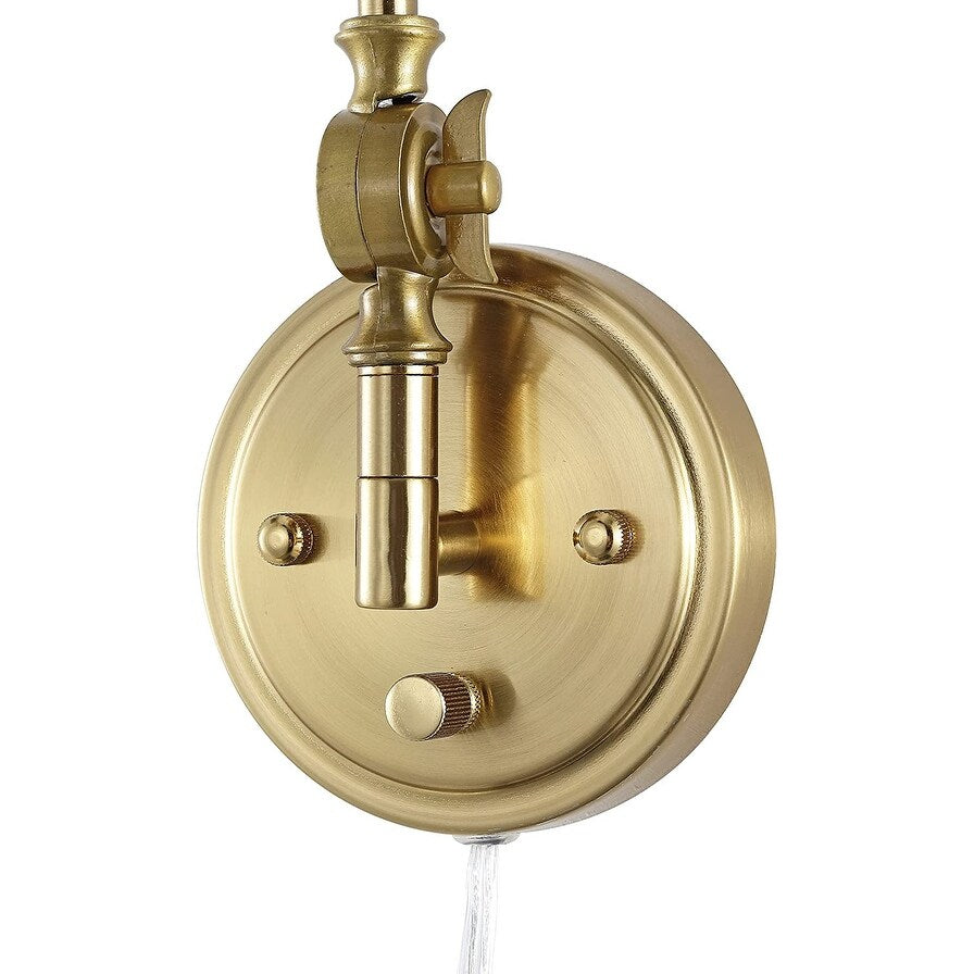 WINGBO Industrielle Wandleuchte mit Schwenkarm und Metallschirm, 2er-Pack...