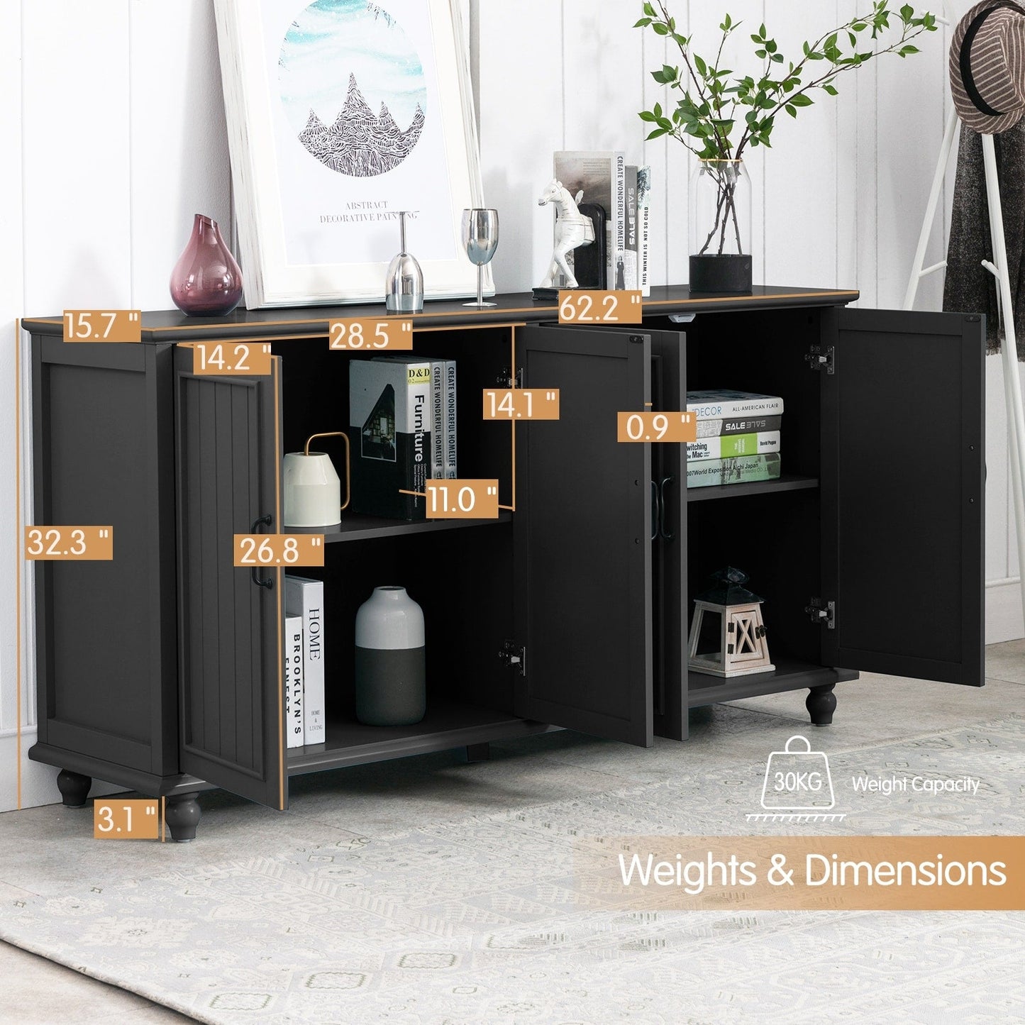 Küchen-Sideboard, Kaffeebar-Schrank, Akzent-Aufbewahrungsschrank