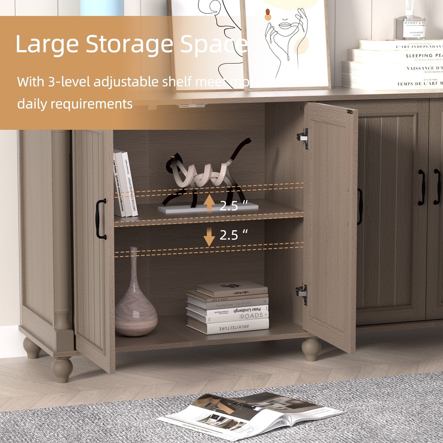Küchen-Sideboard, Kaffeebar-Schrank, Akzent-Aufbewahrungsschrank