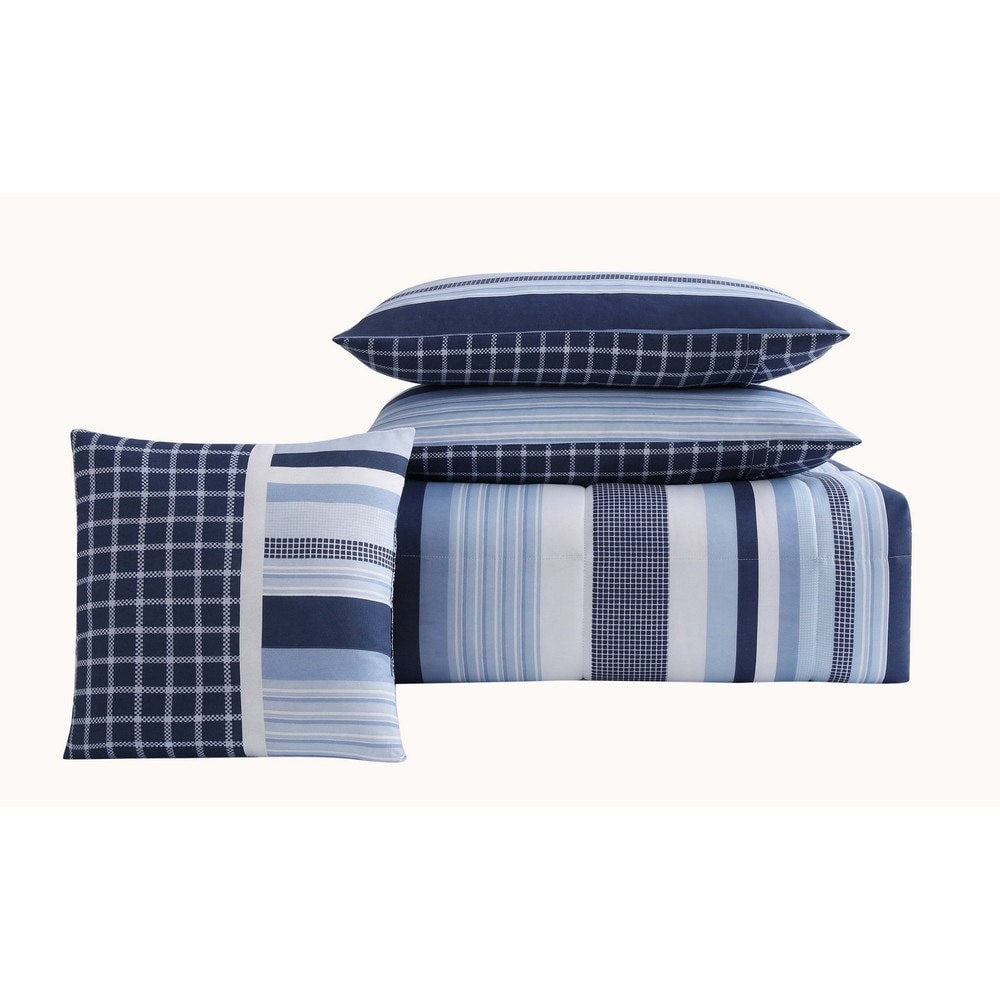 My World Mason Stripe Bettdecken-Set mit zusätzlichem dekorativem Kissen