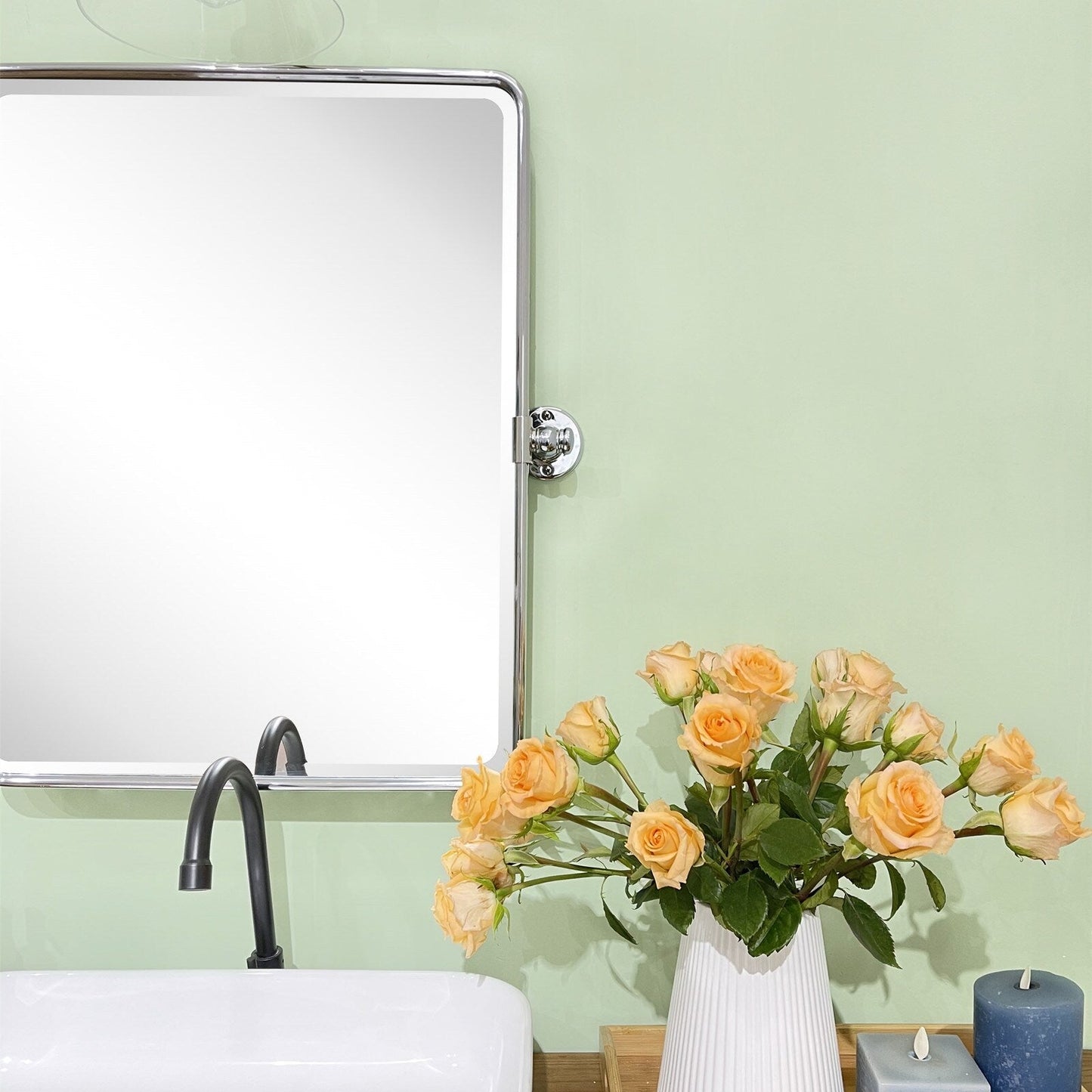 TEHOME Lutalo horizontaler abgeschrägter Badezimmer-/Kosmetikspiegel